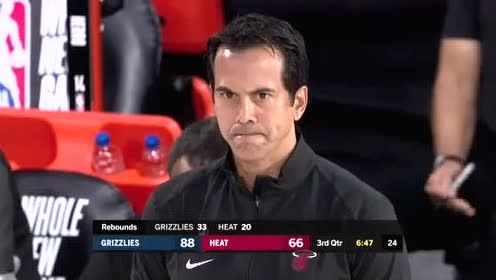 【NBA录像回放】灰熊vs热火第3节 布鲁克斯外线下起三分雨