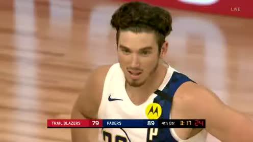 【NBA录像回放】开拓者vs步行者第4节 步行者三分如雨收下比赛
