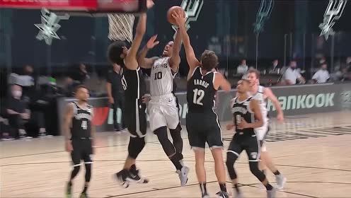 【NBA集锦】这篮下岂是你说来就来的 乔哈里斯联手阿伦双鬼拍门扇飞德罗赞