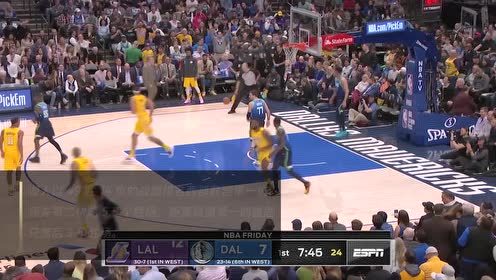 【NBA集锦】24日NBA热身赛独行侠vs湖人 东契奇再战偶像詹姆斯