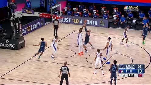 【NBA集锦】灰熊83-90费城 西蒙斯准三双铁树开花中三分