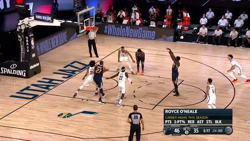 【NBA集锦】篮下巨无霸 戈贝尔生抢前场板霸气双手隔扣