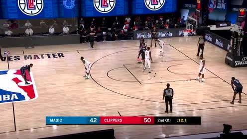 【NBA录像回放】魔术vs快船第2节 泡椒命中半场压哨三分