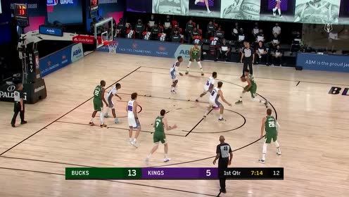 【NBA集锦】压倒性的进攻狂潮 雄鹿首节两分钟内怒推国王12-0