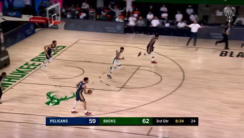 【NBA集锦】字母哥面对梅利突然起步 点火起飞单臂砸扣实在无敌