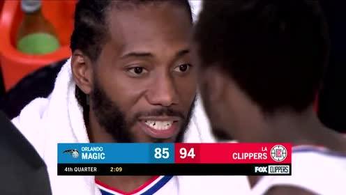 【NBA录像回放】魔术vs快船第4节 迈卡威快攻单臂劈扣