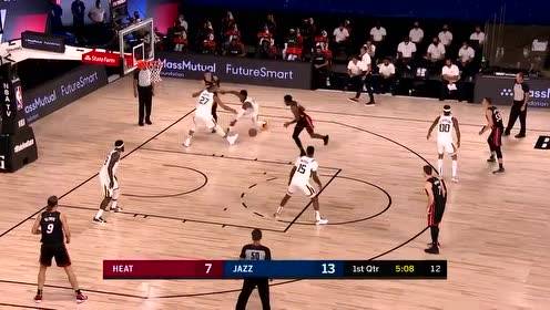 【NBA集锦】米切尔戈贝尔形成合围 希罗不紧不慢击地连线琼斯单臂劈扣
