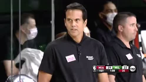 【NBA集锦】热火vs雄鹿第1节 字母哥凶残大帽教育奥利尼克