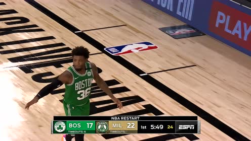 【NBA集锦】聪明哥斯马特反击果断出手 飙中3分缩小分差