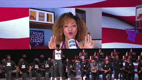 【NBA集锦】篮网魔术队员赛前跪地抗议种族歧视 艾萨克未穿统一服装也未下跪