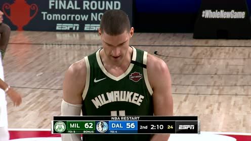 【NBA集锦】雄鹿的全能战将 大洛佩斯甩开波神单臂灌篮