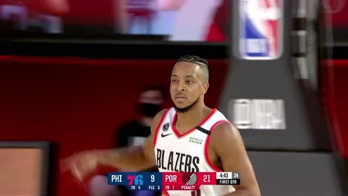 【NBA集锦】爱看的来了！利拉德虚晃一枪连线CJ空位三分如彩虹