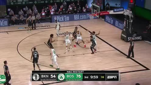 【NBA录像回放】篮网vs凯尔特人第3节 塔图姆外线三分一箭穿心