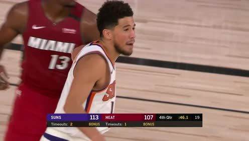 【NBA集锦】曼巴传人！布克关键中距离跳投命中锁定胜局