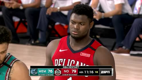 【NBA集锦】肉弹战车出动! 锡安内线强杀瓦兰轻松斩获两分