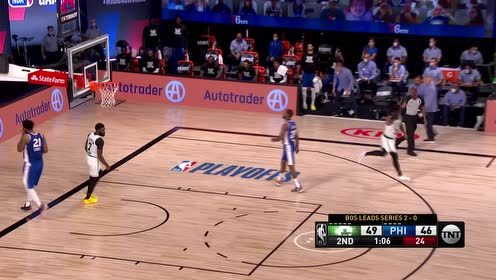 【NBA集锦】斯玛特快攻中传出背后击地 布朗丝毫不浪费机会张弓砸扣