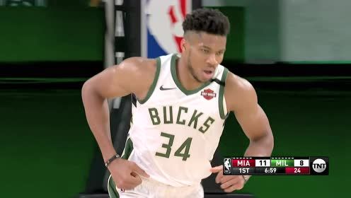 【NBA集锦】字母哥反击一条龙犹如法拉利超车奥拓 连过3人举火烧天送暴扣！