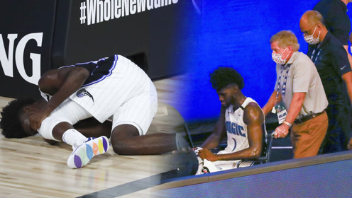 【NBA集锦】魔术新星艾萨克膝盖重伤坐轮椅下场 队友掩面不忍看