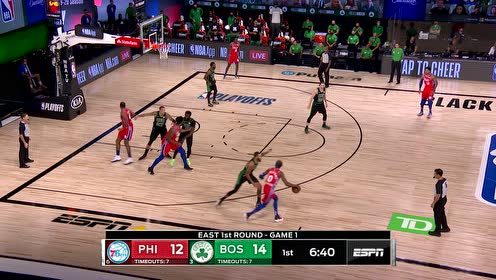 【NBA集錦】背打強(qiáng)攻猛虎下山 恩比德強(qiáng)打布朗挑籃得手