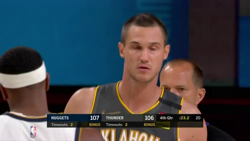 【NBA集锦】雷霆防守致命失误 莫里斯突破打板反超比分