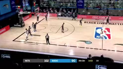 【NBA录像回放】篮网vs魔术第4节 艾旺杜以一敌三