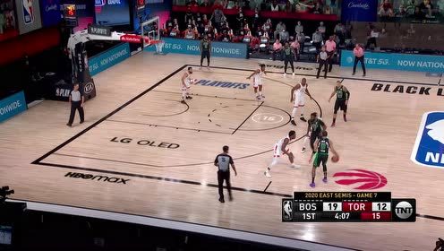 【NBA集锦】塔图姆突破后一记高抛 皮球美妙弧线掉入篮筐