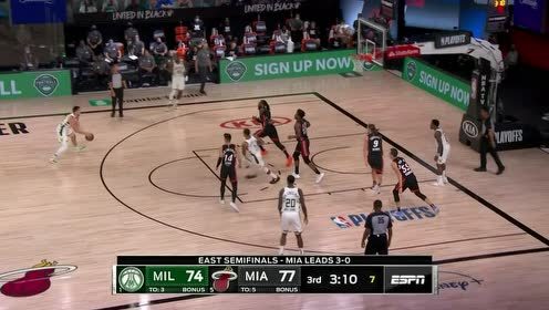 【NBA集錦】心態(tài)穩(wěn)手感也很準(zhǔn) 米德爾頓關(guān)鍵三分助隊再次扳平