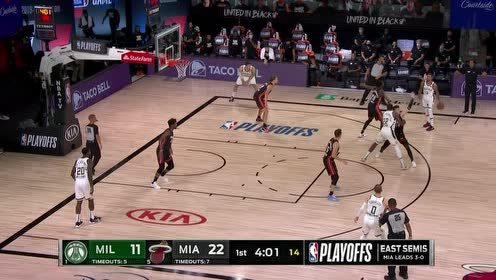 【NBA集錦】希羅助攻巴特勒反擊暴扣一條龍 字母哥場邊坐立不安