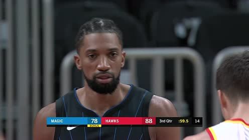 【NBA录像回放 原声】魔术vs老鹰第3节 博格丹诺维奇三分射中