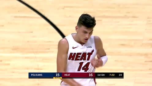 【NBA集锦】价值不可限量 希罗自信后撤步三分已成常规武器