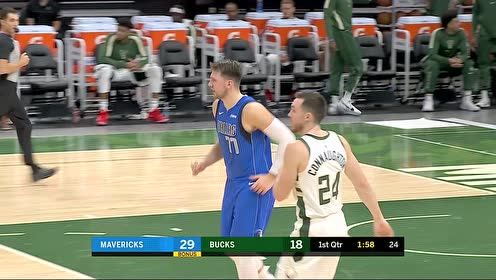 【NBA集锦】准!东契奇经典后撤步三分一箭穿心