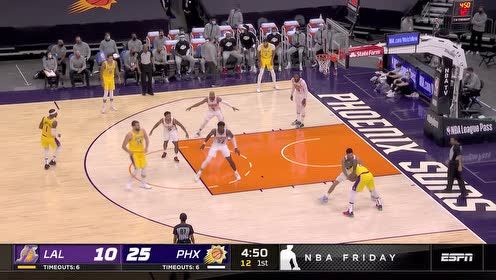 【NBA集锦】詹姆斯经典推土机上篮 艾顿空接暴扣轻松回应