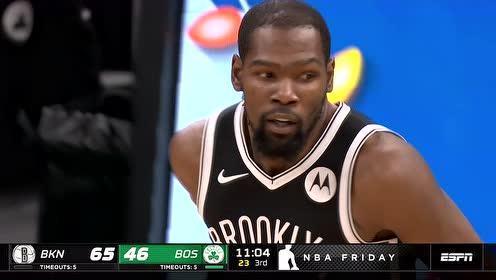 【NBA集錦】杜蘭特吸引三人助攻歐文 追身三分一箭穿心