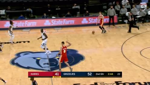 【NBA集锦】莫兰特再送助攻 梅尔顿拉弓射箭三分穿心