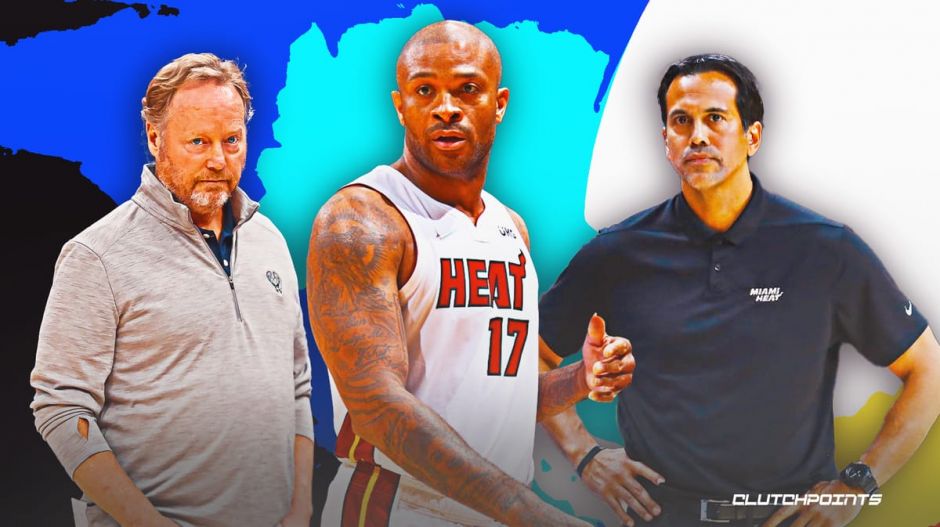 nba冠军pj塔克收到热火队教练埃里克斯波尔斯特拉激动人心的手势