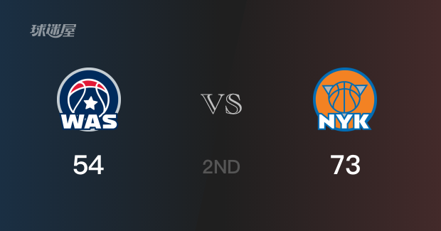 NBA常规赛：尼克斯以73-54领先奇才，结束半场