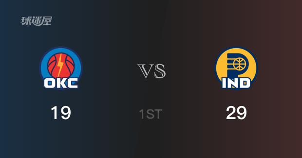 NBA常规赛 ：首节数据，步行者以29-19领先雷霆，西亚卡姆10分4篮板