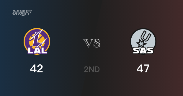 NBA常规赛：半场结束，马刺以47-42领先湖人，D-琼斯12分2助攻