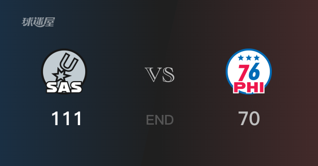 马刺vs76人战报：D-琼斯24分阿尔玛12分 马刺击败76人