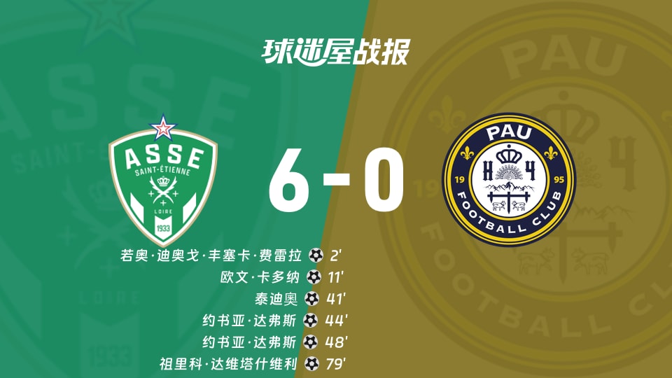 圣埃蒂安vs波城比赛结果