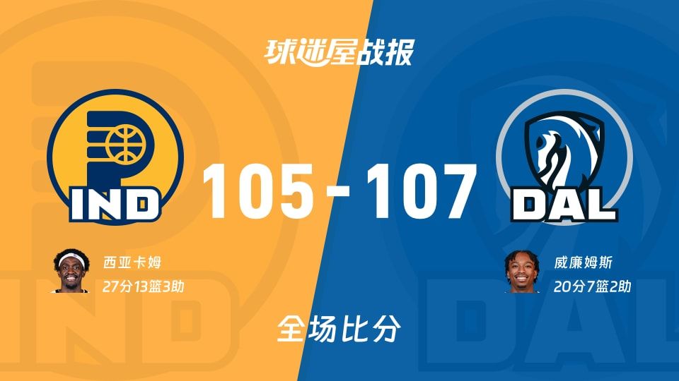 NBA步行者vs独行侠战报:105-107,威廉姆斯20+7+2 NBA步行者vs独行侠战报:105-107,威廉姆斯20+7+2