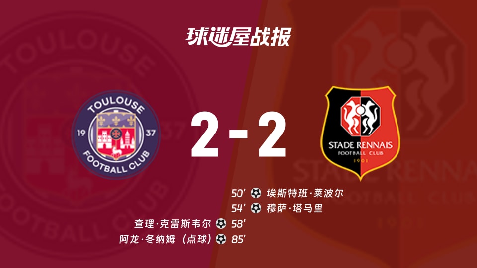 图卢兹vs雷恩比赛结果