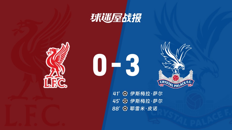 利物浦vs水晶宫比赛结果
