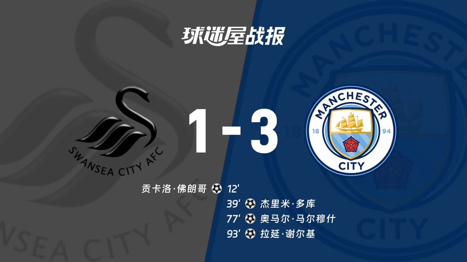 斯旺西vs曼城比赛结果