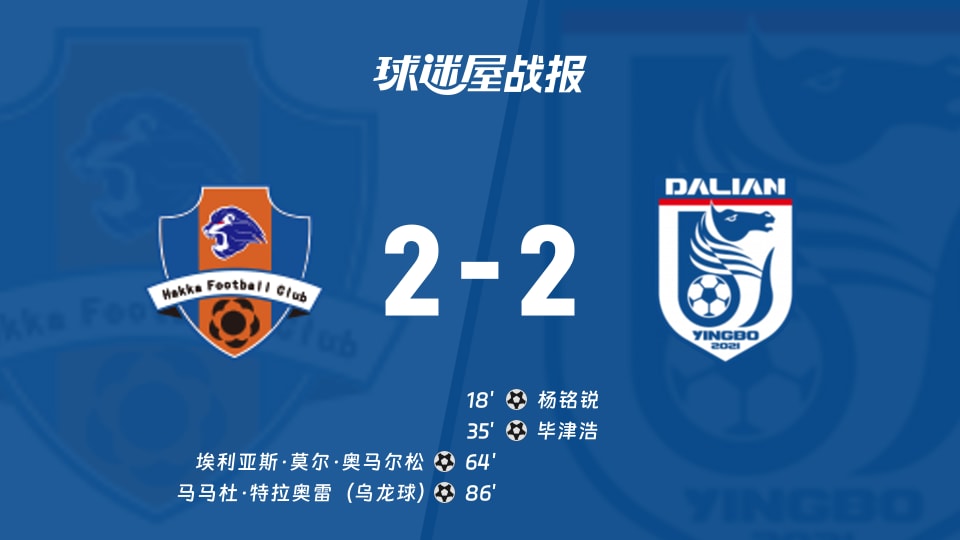 梅州客家vs大连英博比赛结果