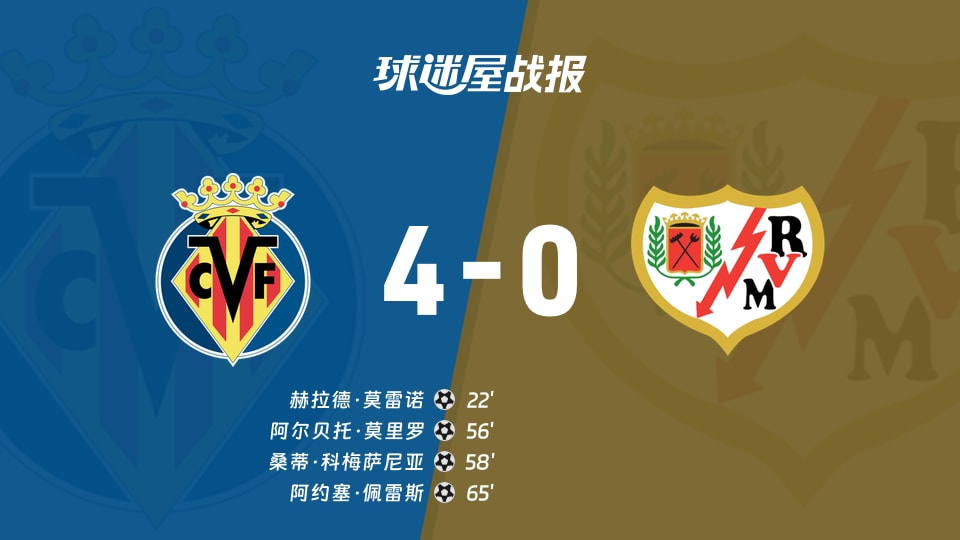 比利亚雷亚尔vs巴列卡诺比赛结果