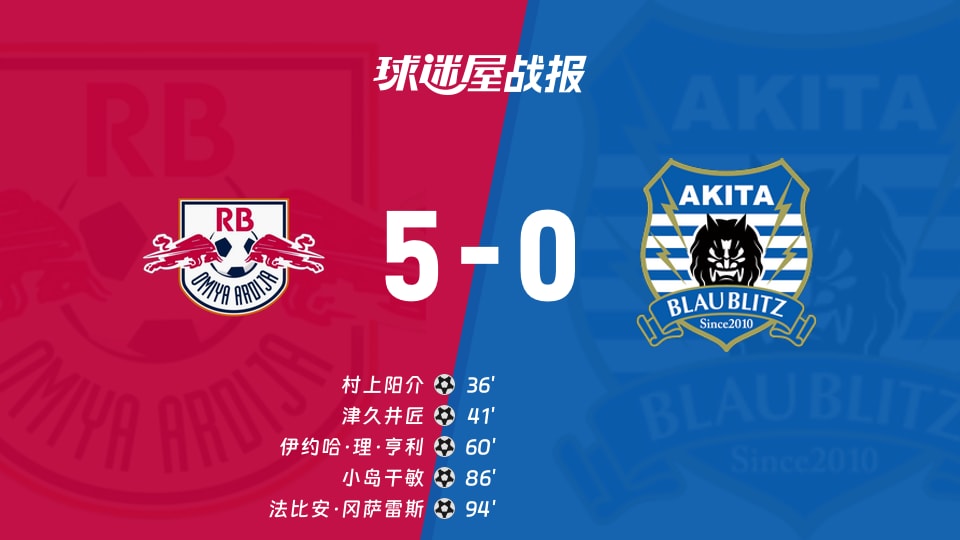 RB大宫松鼠vs秋田蓝闪电比赛结果