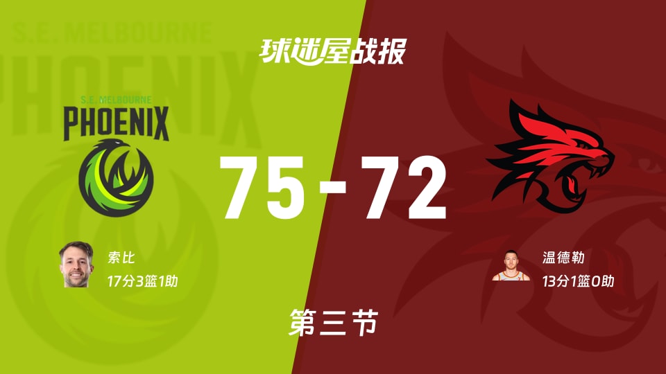 东南墨尔本凤凰vs珀斯野猫第三节战报