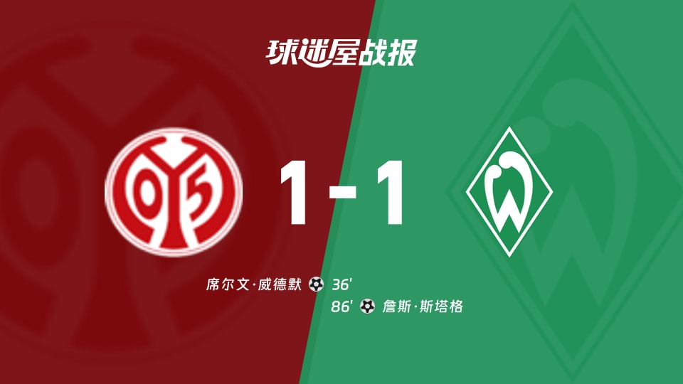 美因茨vs云达不莱梅比赛结果