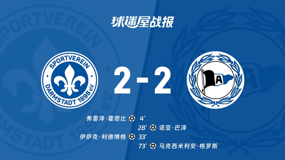 达姆施塔特vs比勒菲尔德比赛结果